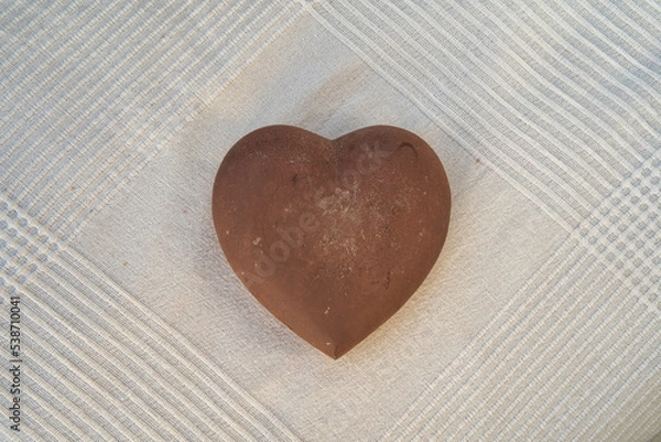 Obraz stone hearts on white fabric background