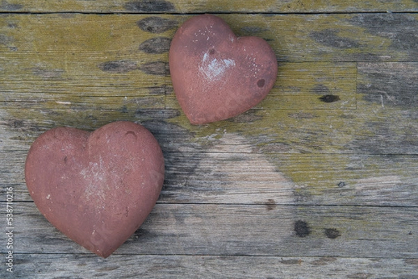 Obraz stone hearts on wooden background