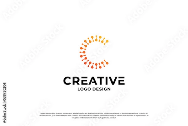 Fototapeta Letter C logo design template. Creative initial letters C logo design symbol.