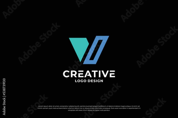Fototapeta Letter v logo design template. Initial letters v. Creative v symbol.