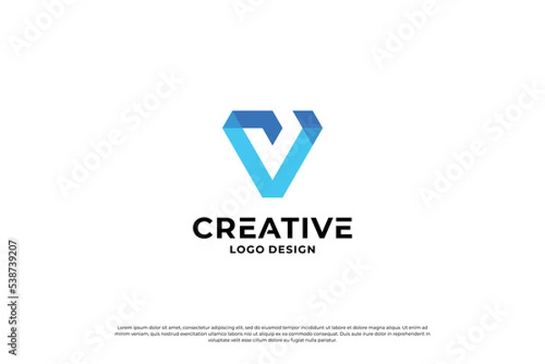 Fototapeta Letter v logo design template. Initial letters v. Creative v symbol.