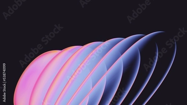 Fototapeta Streszczenie 3D renderowanie szkła emitera z opalizującym holograficznym neonowym neonowym tętniącym życiem tekstury fali gradientowej. Element projektowy dla sztandaru, tła, tapety, nagłówka, plakatu lub osłony.