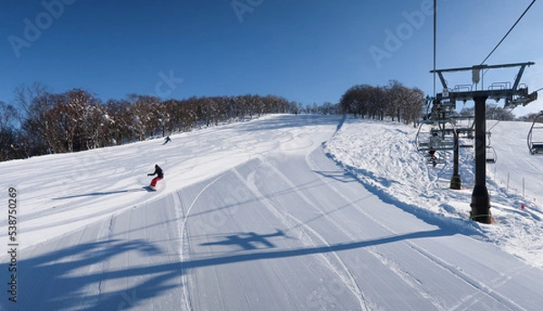 Obraz 快晴の日本のスキーリゾート