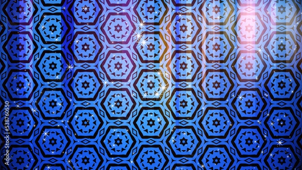 Fototapeta 色のついた背景にキラキラが舞い、光が左右に動く