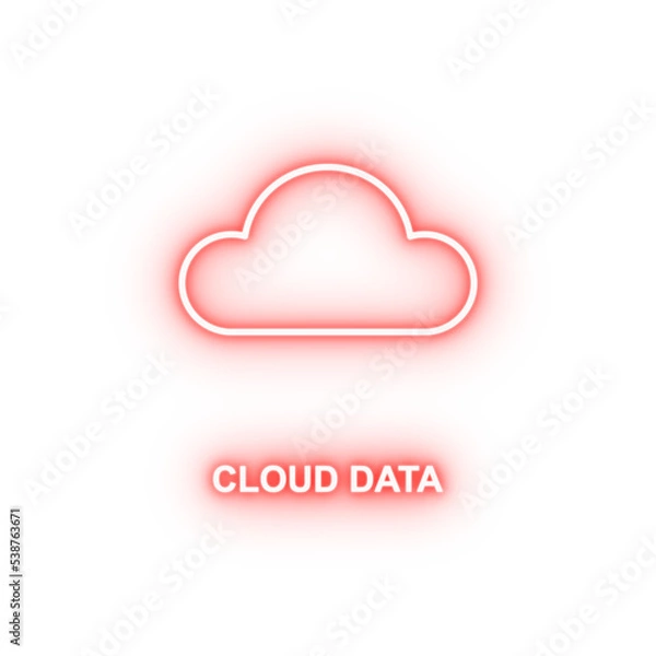 Fototapeta cloud data neon icon