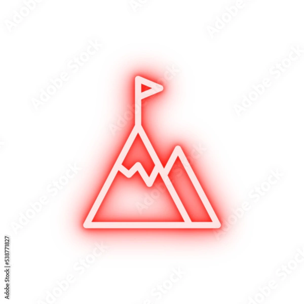 Obraz Mountain Flag neon icon