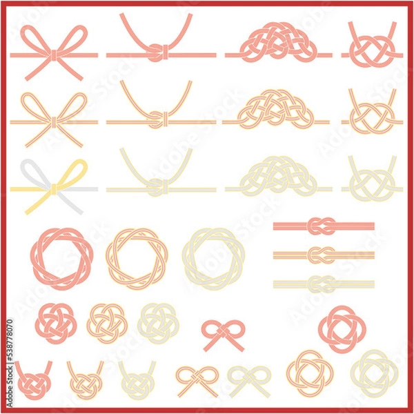 Fototapeta 様々な水引のセット 5本