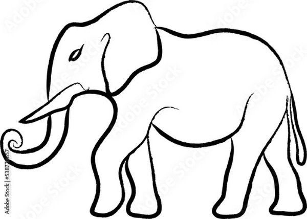 Fototapeta abstract silhouette elephant in profile monochrome. vector..eps