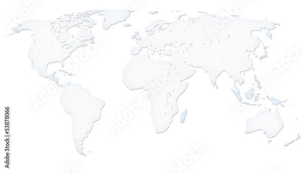 Fototapeta White worldmap