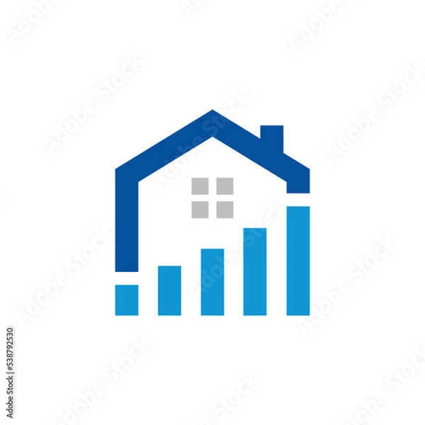 Obraz Finance real estate logo design. Home with icon finance real etsate