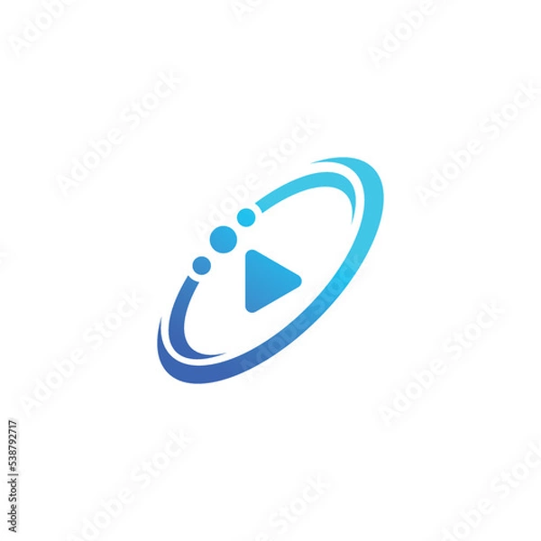Obraz Play orbit logo design. Media orbit logo design