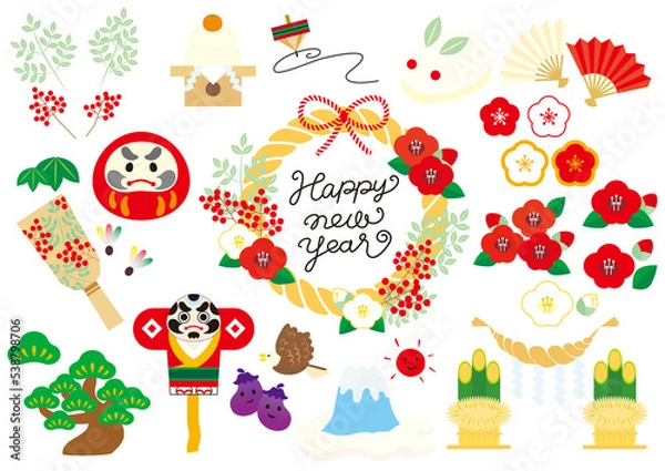 Obraz お正月イラストセット
