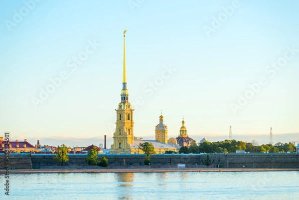 Obraz Panoramic view of the Peter and Paul Fortress in the city of St. Petersburg, Russia