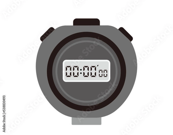 Fototapeta Vector illustration of a stopwatch with digital display.