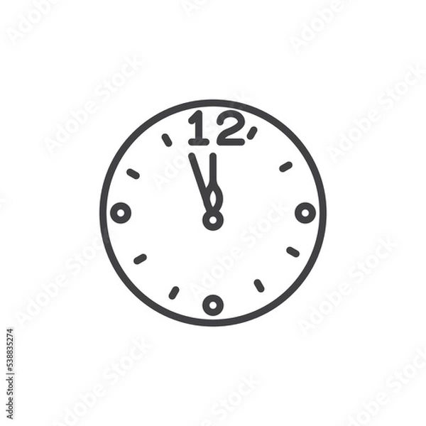 Fototapeta 5 min before 12 clock line icon