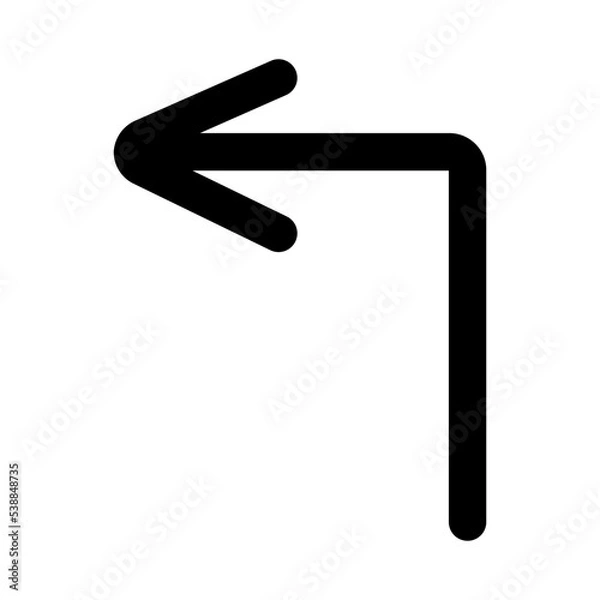 Obraz turn left glyph icon