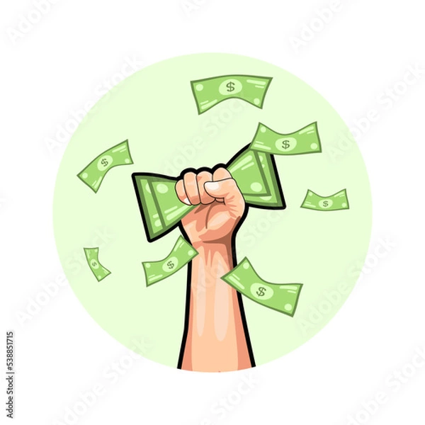 Obraz Hand grab some money vector illustration artwork
