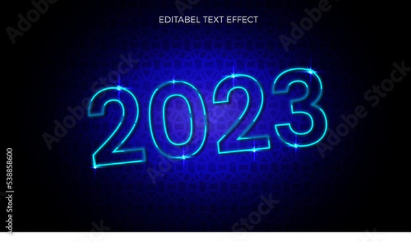 Fototapeta 2023 New Year 3D Style Vector Text Effect