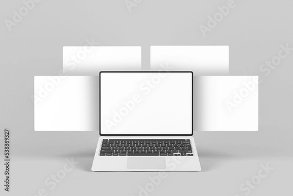 Fototapeta Mackbook pro screen with website presentation mockup