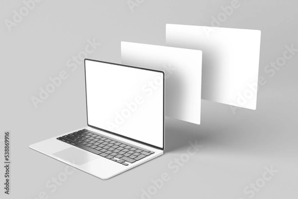 Fototapeta Mackbook pro screen with website presentation mockup