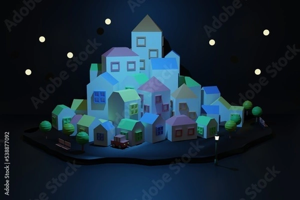 Obraz City background. 3d rendering