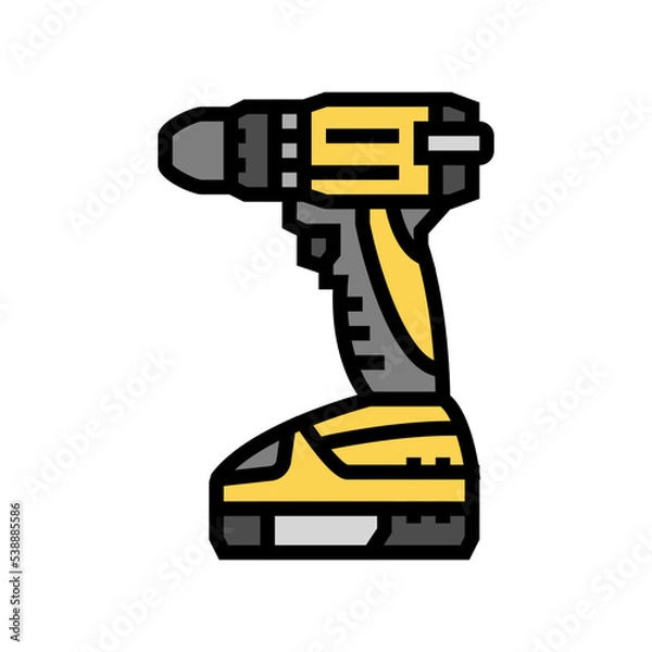 Fototapeta screwdriver machine color icon vector. screwdriver machine sign. isolated symbol illustration