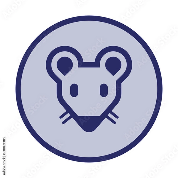 Fototapeta Popular editable animal icon. In round colorful vector icon.  Small or big mouse, chicken, cat, dog, pig, elephant, camel, frog, bear, koala, bull, panda, wolf, rabbit