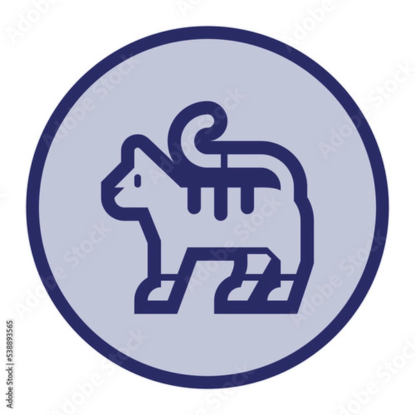Fototapeta Popular editable animal icon. In round colorful vector icon.  Small or big mouse, chicken, cat, dog, pig, elephant, camel, frog, bear, koala, bull, panda, wolf, rabbit