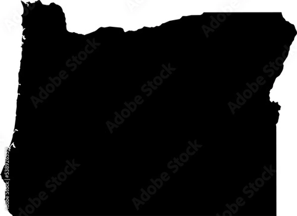 Fototapeta Oregon USA Map. OR US Outline Boundary Border Shape State Map. Oregonian Detailed Silhouette Symbol Sign Atlas Geography Lazer Laser Cutout. Transparent PNG Flattened JPG Flat JPEG
