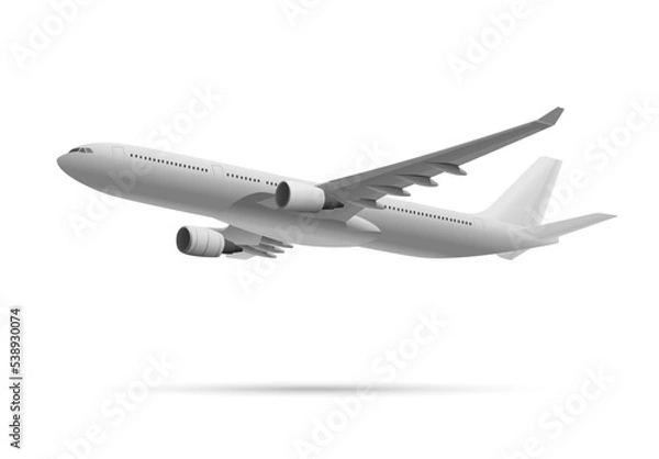 Obraz 3d plane visualization in bright white color
