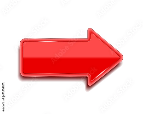 Fototapeta Red Arrow isolated on white background. 3d rendering