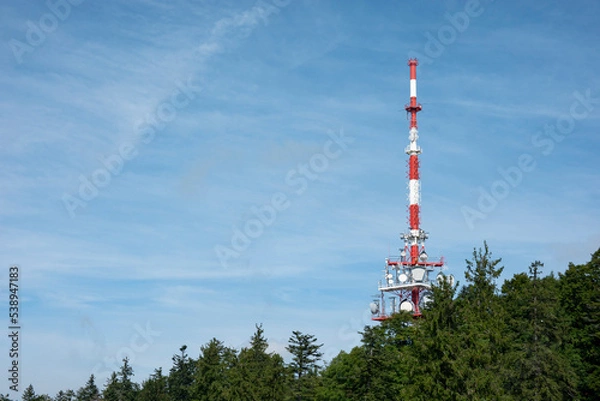 Obraz Transmission mast on the Pfänder in Austria.