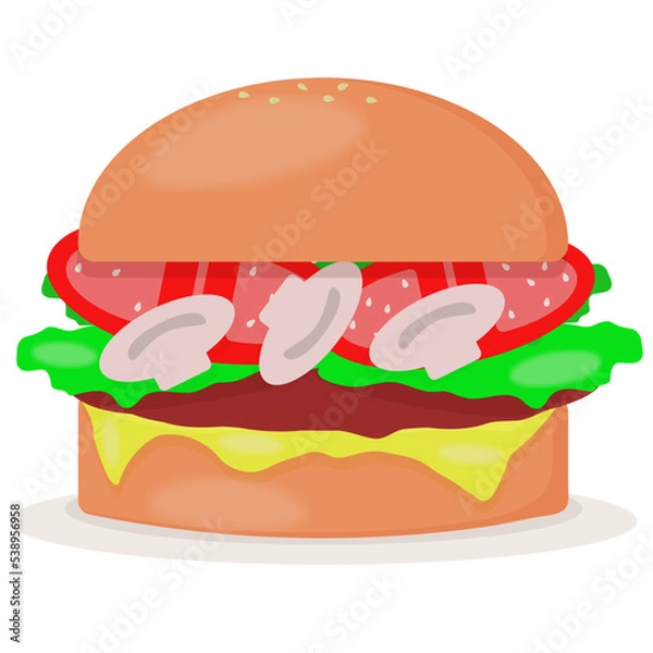 Fototapeta Tasty vector burger 