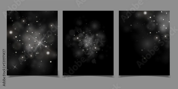 Fototapeta Set of banners of different sizes with backlight on a gray background