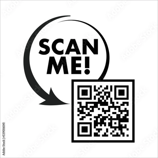 Fototapeta Scan me icon. QR code Scan Me message sign