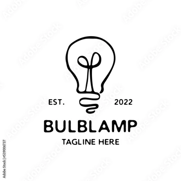 Fototapeta Light Bulb Lamp Logo Design Vector Illustration