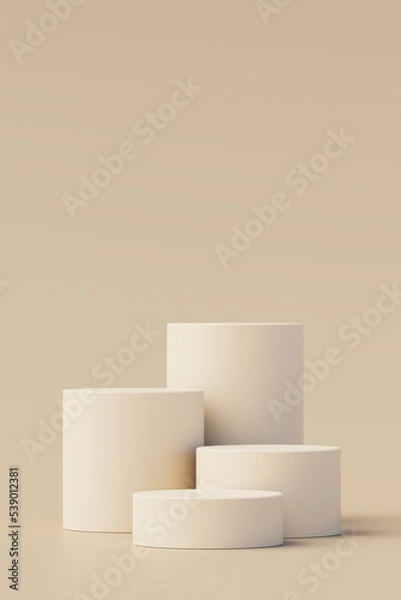 Fototapeta Background 3d scene with podium, minimal product display mock up scene and geometric shape object. 3d rendering
