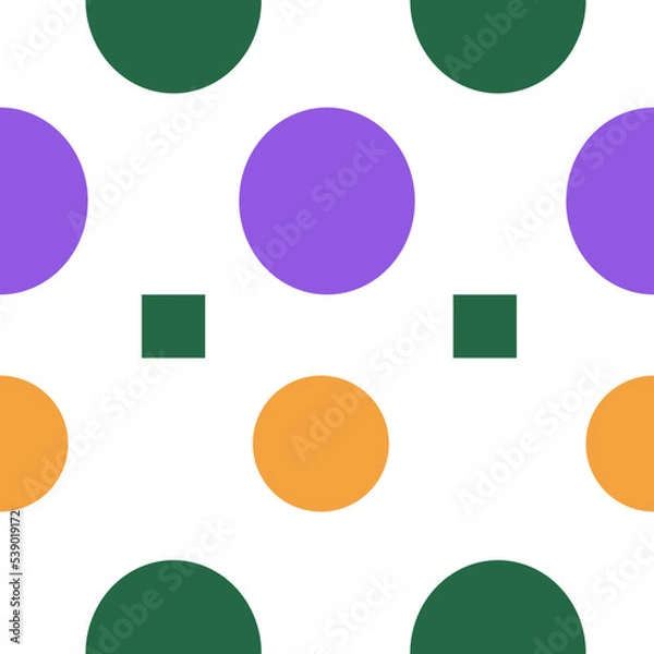 Obraz Vector pattern with simple purple green and orange  figures 