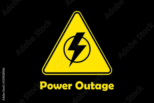 Obraz Sign symbolizing a power outage. Sign with a lightning symbol in the middle.