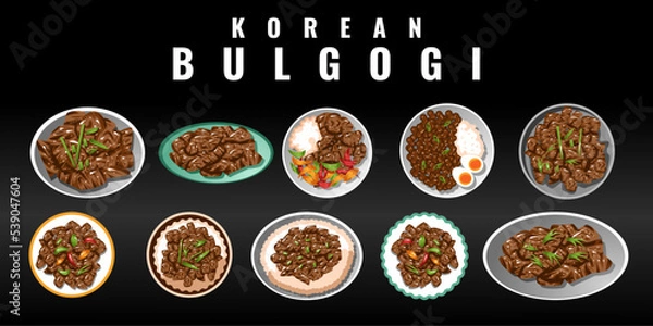 Obraz Bulgogi vector set collection graphic design
