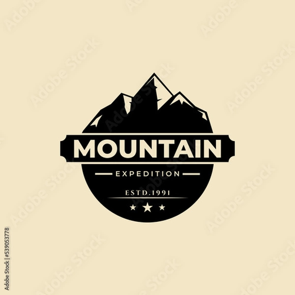 Obraz mountain badge logo illustration vector design template