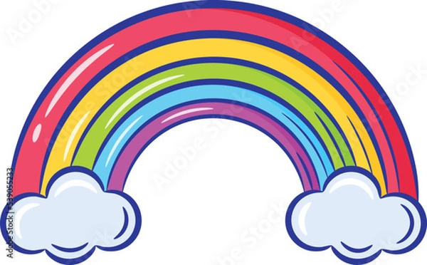 Obraz rainbow cute drawing for school flash card