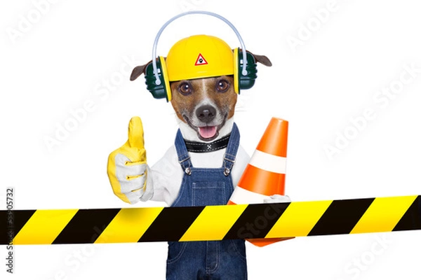 Obraz under construction dog