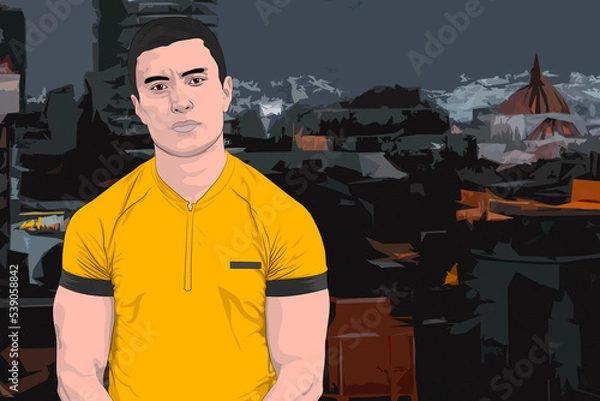 Obraz una noche en la terraza del edificio 