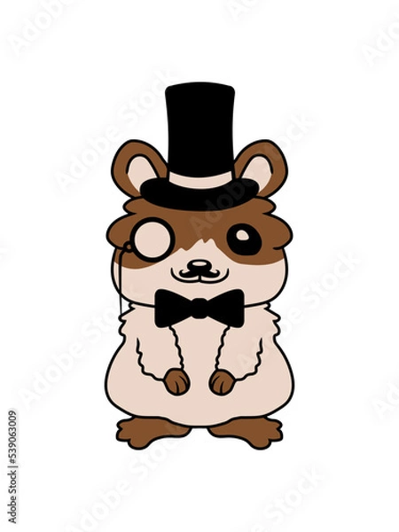 Obraz Herr Hamster Zylinder Hut 