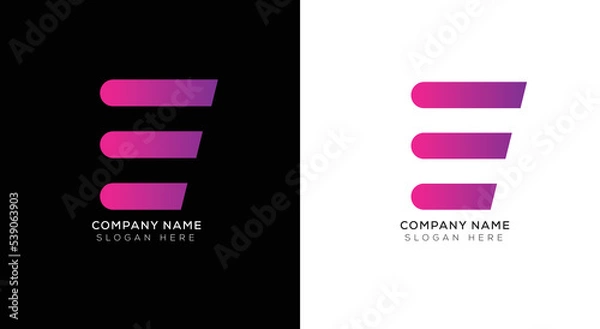 Obraz Elegant of abstract letter E logo design