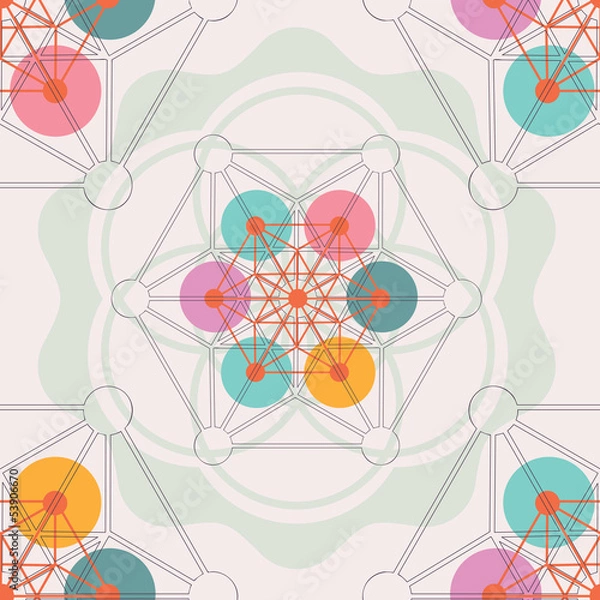 Obraz sacred geometry flower of life seamless pattern