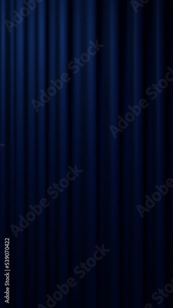 Fototapeta 青色のカーテンの布。高級なイメージの背景画像。（縦長）