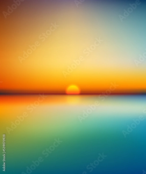 Obraz Abstract sunset over water horizon - vector eps10 illustration