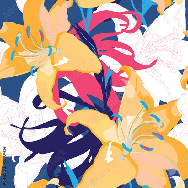 Obraz seamless pattern with lily